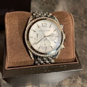 Michael Kors Silver with gemstoned Bezel